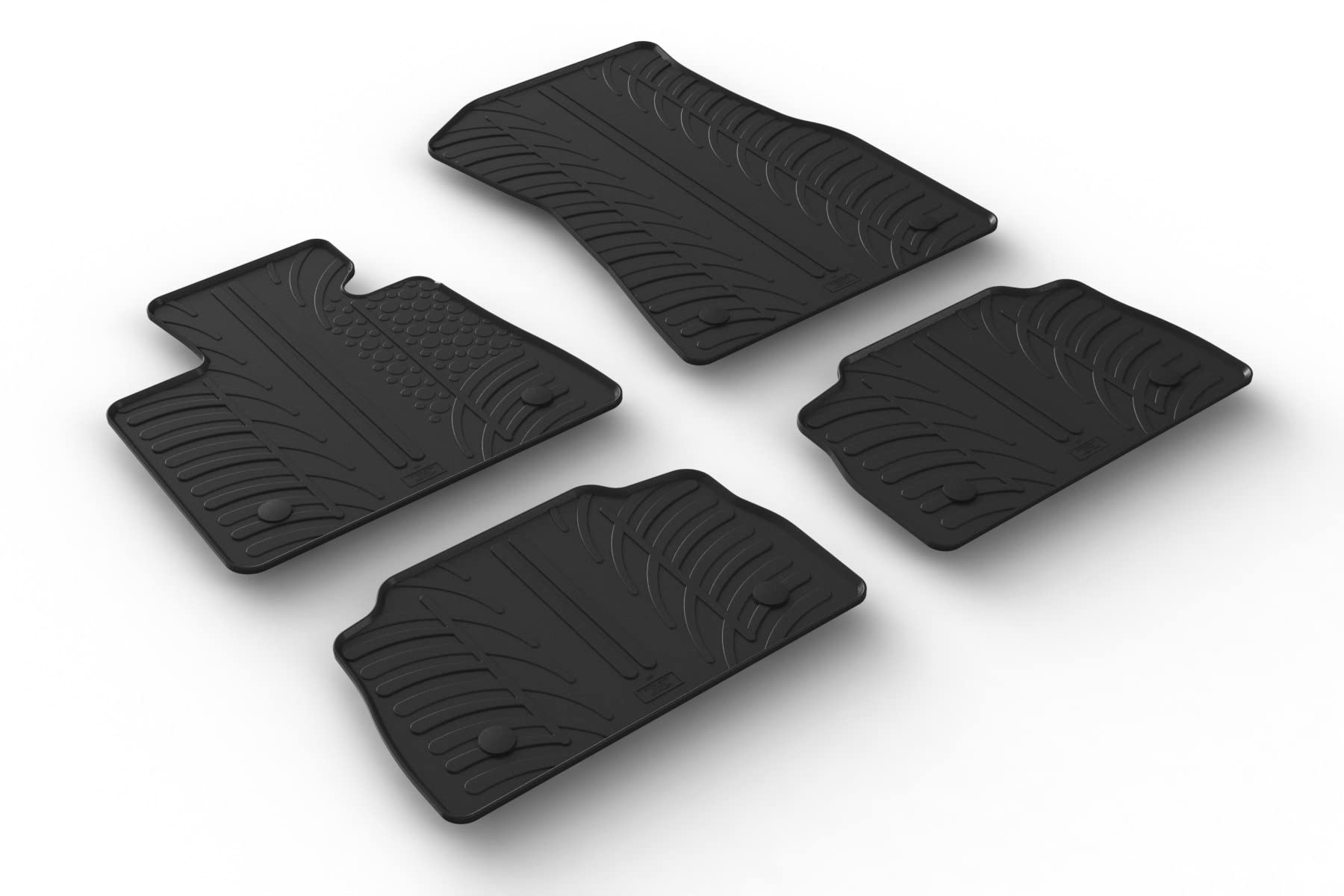AROBA GL0539 Design Gummi Fußmatten kompatibel mit BMW X6 G06, X6M F96 ab BJ. 11.2019> erhöhter Rand 4 TLG Farbe Schwarz Gummimatten Automatten passgenau von AROBA