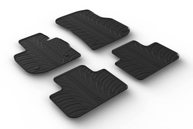 AROBA GL0540 Design Gummi Fußmatten kompatibel mit BMW X4 G02, X4M F98 ab BJ. 01.2020> erhöhter Rand 4 TLG Farbe Schwarz Gummimatten Automatten passgenau von AROBA
