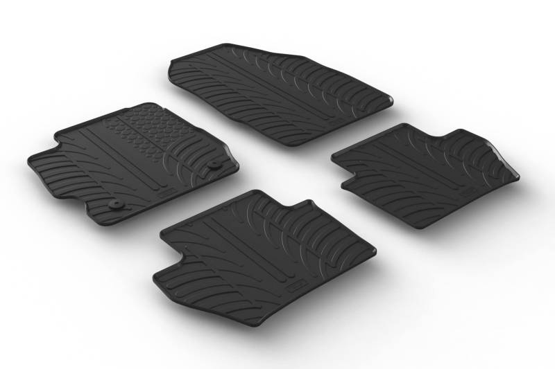 AROBA GL0562 Design Gummi Fußmatten kompatibel mit Ford KA+ ab BJ. 10.2016> erhöhter Rand 4 TLG Farbe Schwarz Gummimatten Automatten passgenau von AROBA