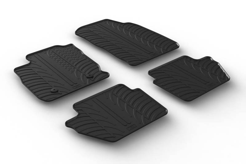AROBA GL0563 Design Gummi Fußmatten kompatibel mit Ford EcoSport ab BJ. 11.2017> erhöhter Rand 4 TLG Farbe Schwarz Gummimatten Automatten passgenau von AROBA