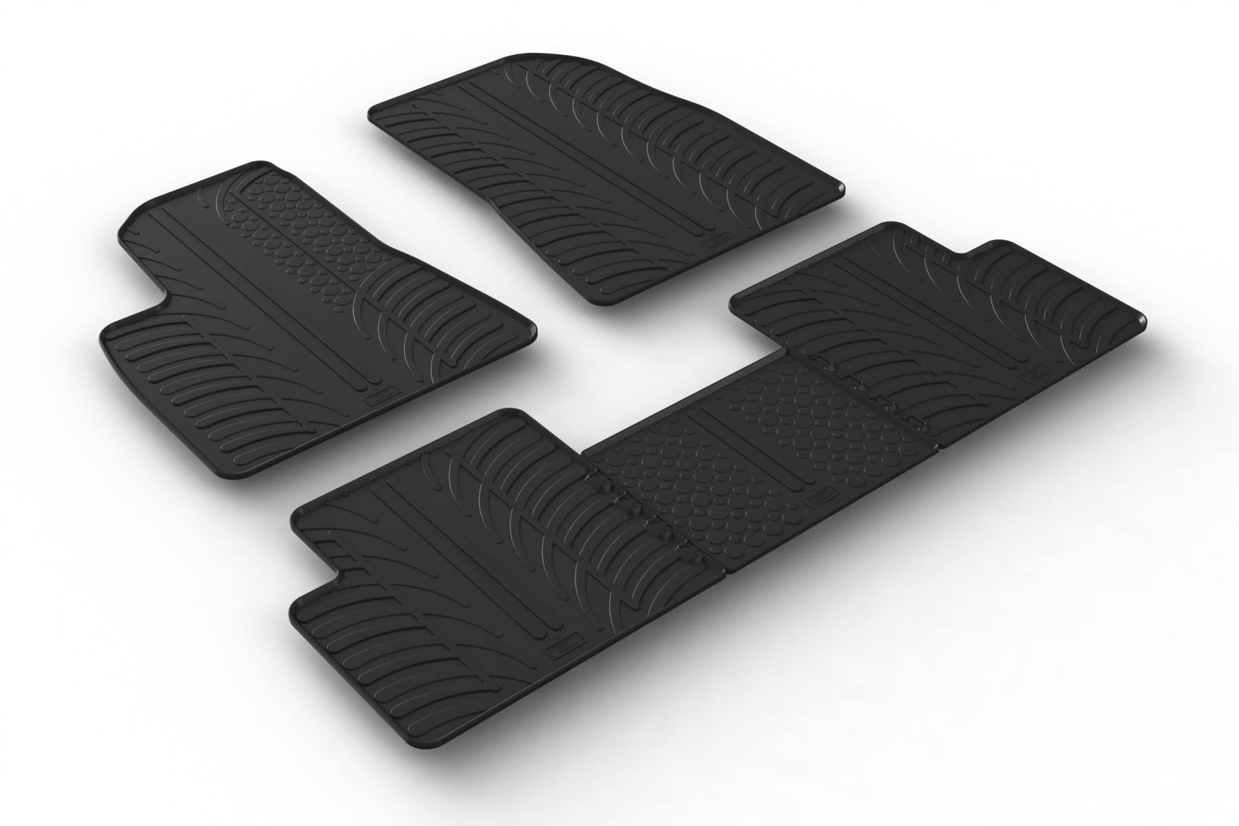 AROBA GL0643 Design Gummi Fußmatten kompatibel mit Tesla Model 3 BJ. 07.2017-11.2020 erhöhter Rand 5 TLG Farbe Schwarz Gummimatten Automatten passgenau von AROBA