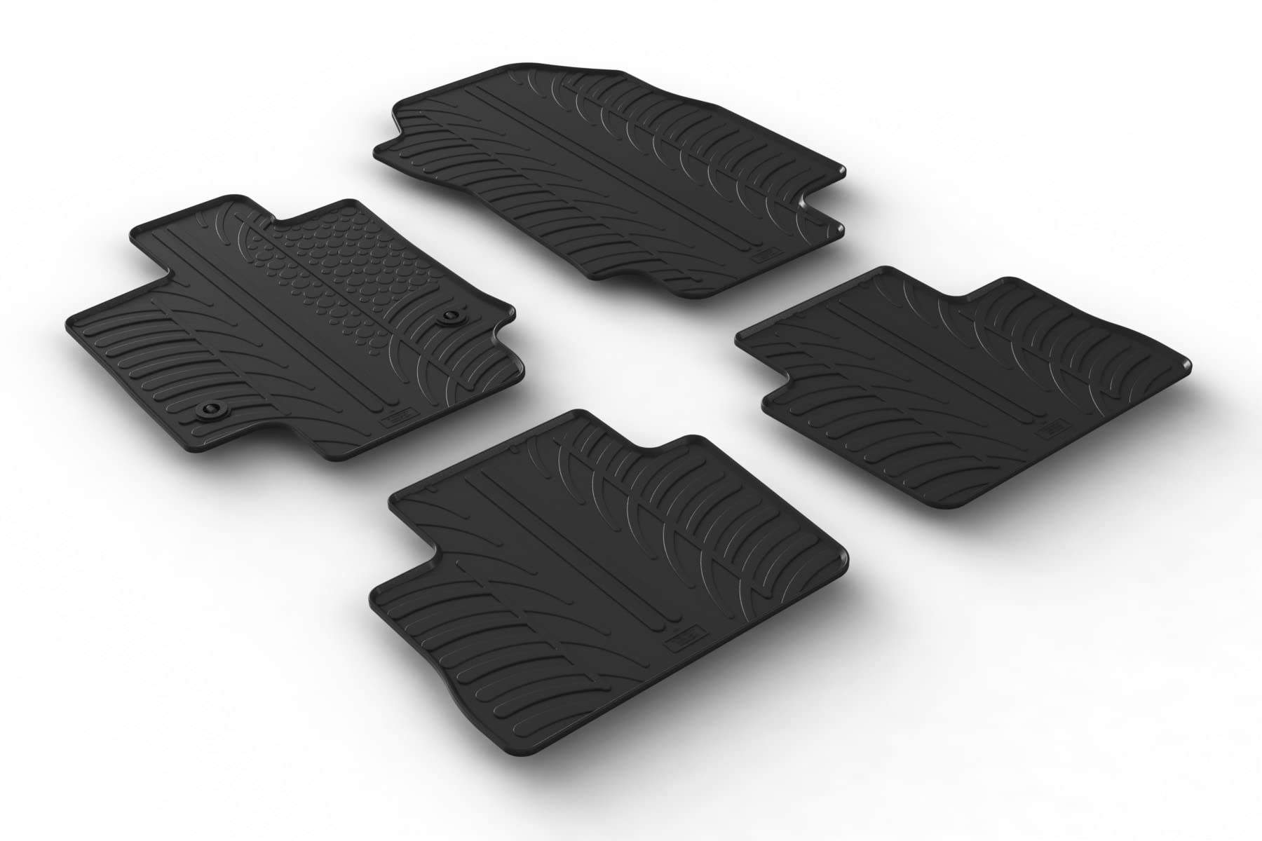 AROBA GL0694S Design Gummi Fußmatten kompatibel mit Suzuki Across ab BJ. 11.2020> erhöhter Rand 4 TLG Farbe Schwarz Gummimatten Automatten passgenau von AROBA