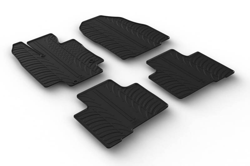 AROBA GL0699 Design Gummi Fußmatten kompatibel mit Toyota Highlander (auch für Hybrid) ab BJ. 01.2021> erhöhter Rand 4 tlg Farbe Schwarz Gummimatten Automatten passgenau von AROBA