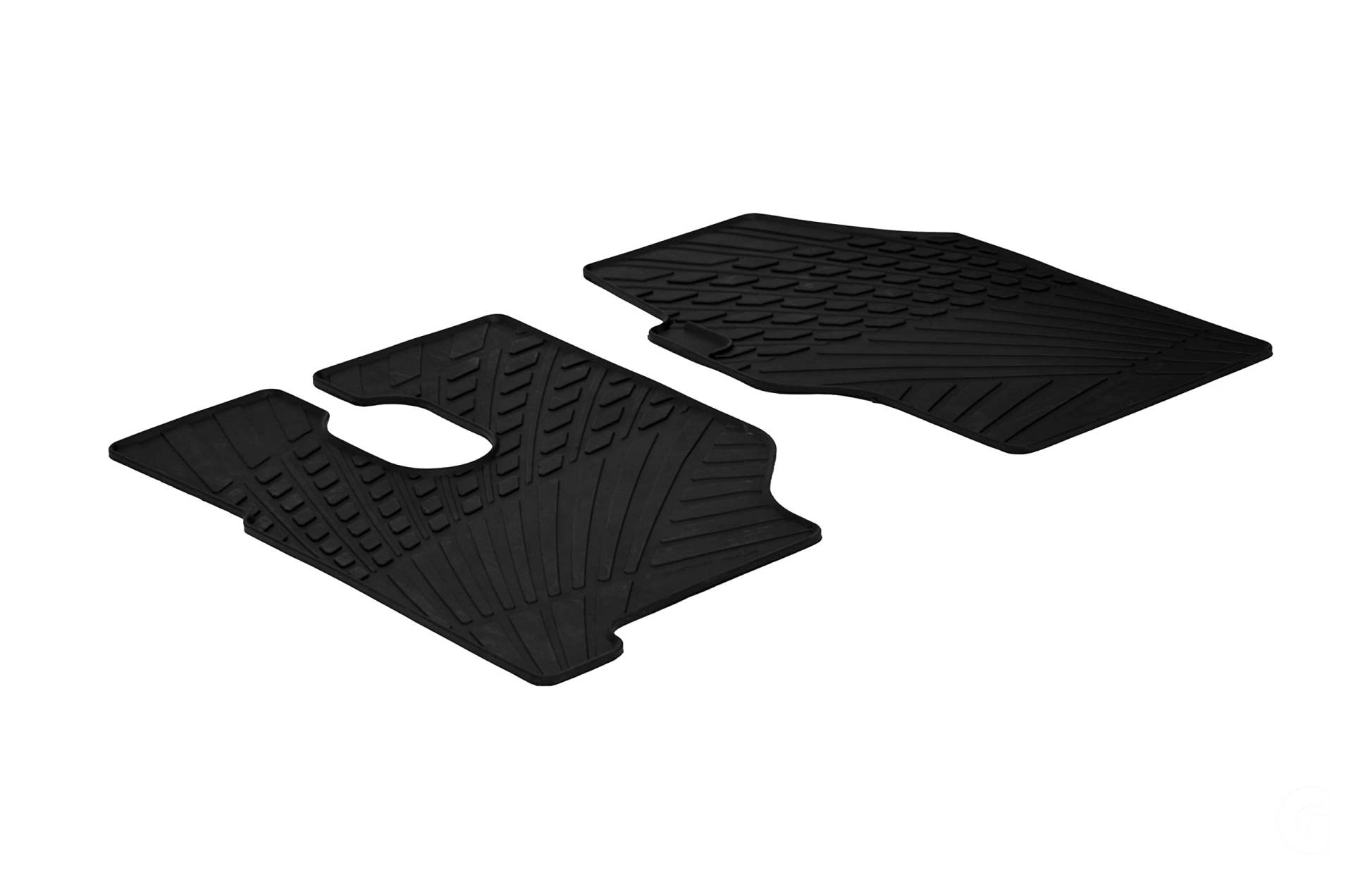 AROBA GL0910 Design Gummi Fußmatten kompatibel mit Mercedes Actros ab BJ. 01.2003> erhöhter Rand 2 TLG Farbe Schwarz Gummimatten Automatten passgenau von AROBA