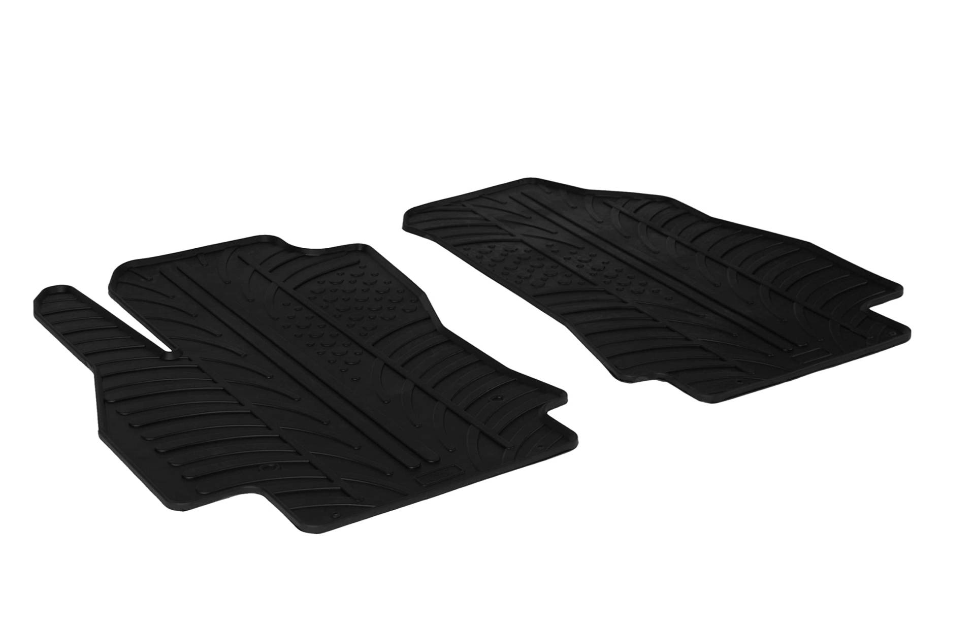 AROBA GL0923 Design Gummi Fußmatten kompatibel mit Citroen Nemo Kastenwagen ab BJ. 01.2007> erhöhter Rand 2 tlg Farbe Schwarz Gummimatten Automatten passgenau von AROBA