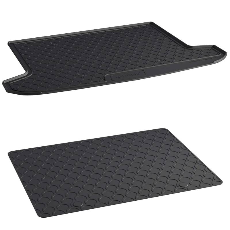 AROBA GL1353DB SET Design Kofferraumwanne & Zusatzmatte Doggy Mat kompatibel mit Hyundai Tucson ab BJ. 08.2018> für hohen Ladeboden mit Ersatzrad passgenau von AROBA