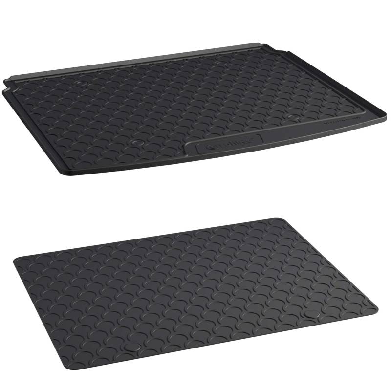AROBA GL1805DB Set Design Kofferraumwanne & Zusatzmatte Doggy Mat kompatibel mit Seat Ateca ab BJ. 05.2016> für variablen Ladeboden Oben passgenau von AROBA