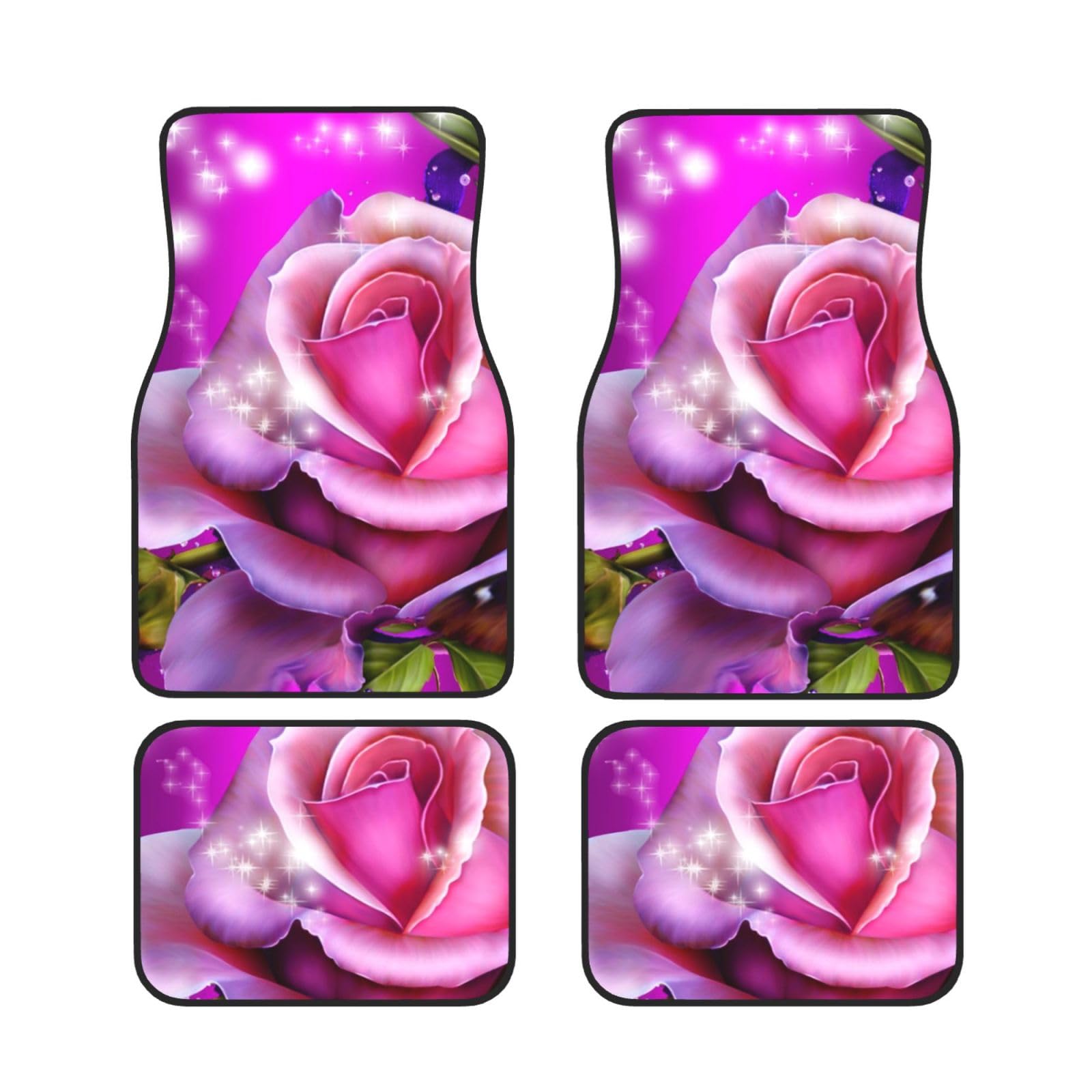 Auto-Fußmatten mit Rose und Schmetterlingen, komplettes Set, 4-teilig, wasserdichte Gummi-Bodenmatten für ultimativen Schutz und Stil Auto-Fußmatten mit Rose und Schmetterlingen, komplettes Set, 4-teilig, wasserdichte Gummi-Bodenmatten für ultimativen Schutz und Stil von AROONS