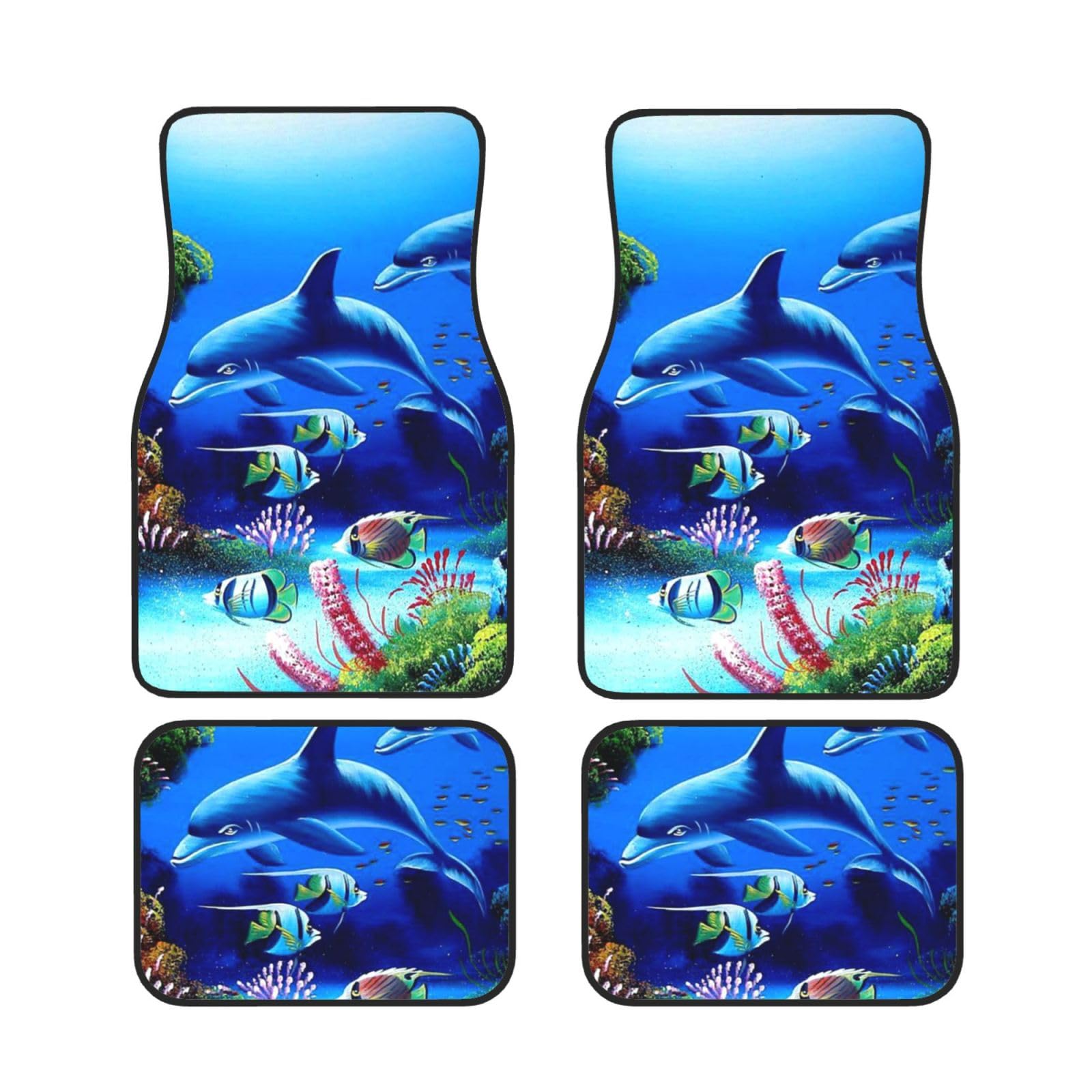 Beautiful Underwater World Auto-Fußmatten mit Delfinen, vollständiges Set, 4-teilig, wasserdichte Gummi-Fußmatten für ultimativen Schutz und Stil Beautiful Underwater World Auto-Fußmatten mit Delfinen, vollständiges Set, 4-teilig, wasserdichte Gummi-Fußmatten für ultimativen Schutz und Stil von AROONS
