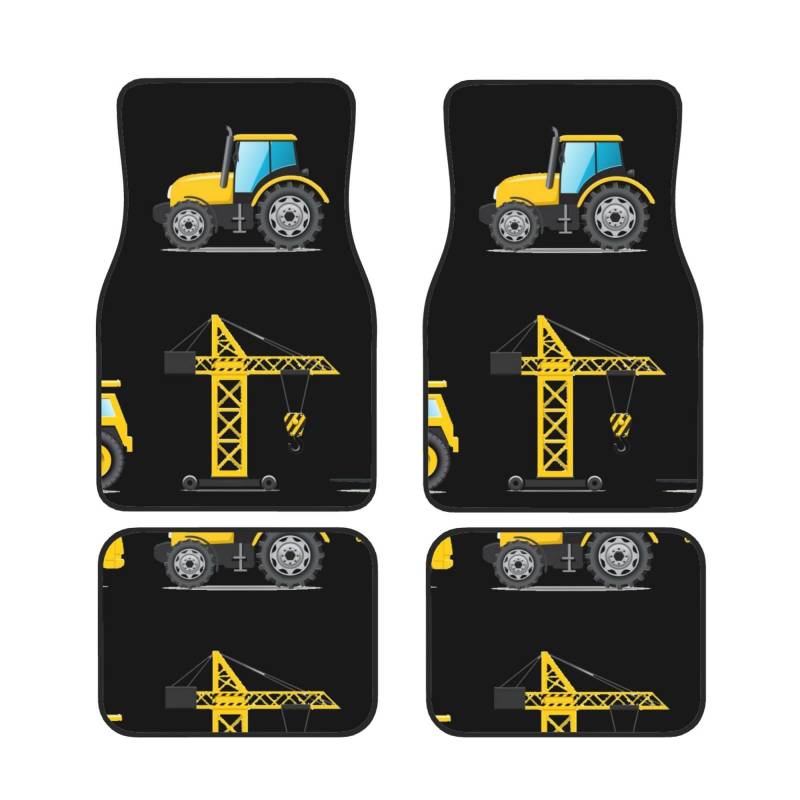 Cartoon Heavy Machinery Truck Car Floor Mats Full Set 4 Pcs - Automotive Waterproof Rubber Floor Mats For Ultimate Protection And Style von AROONS