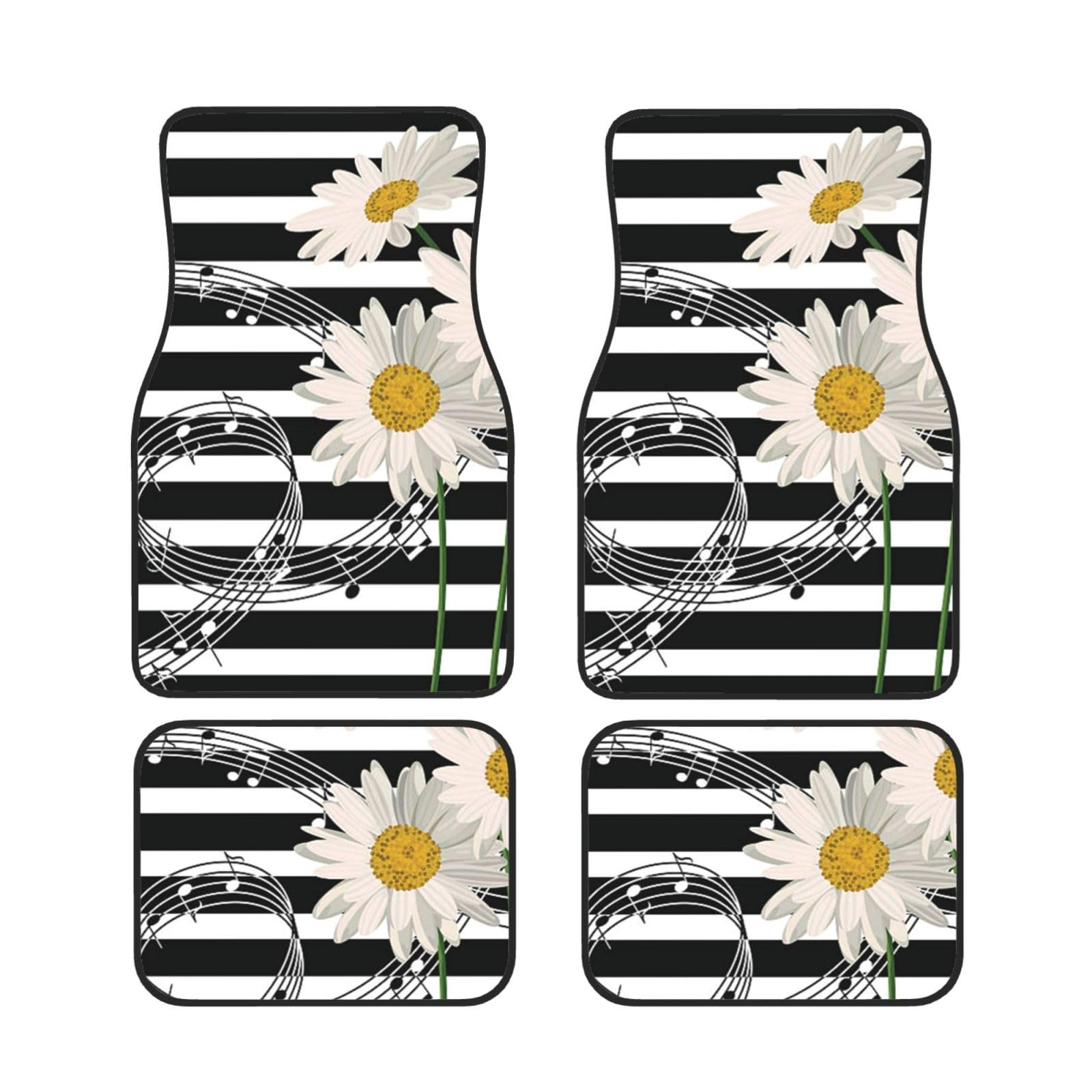 Daisy Flower Auto-Fußmatten, komplettes Set, 4-teilig, wasserdichte Gummi-Bodenmatten für ultimativen Schutz und Stil Daisy Flower Auto-Fußmatten, komplettes Set, 4-teilig, wasserdichte Gummi-Bodenmatten für ultimativen Schutz und Stil von AROONS
