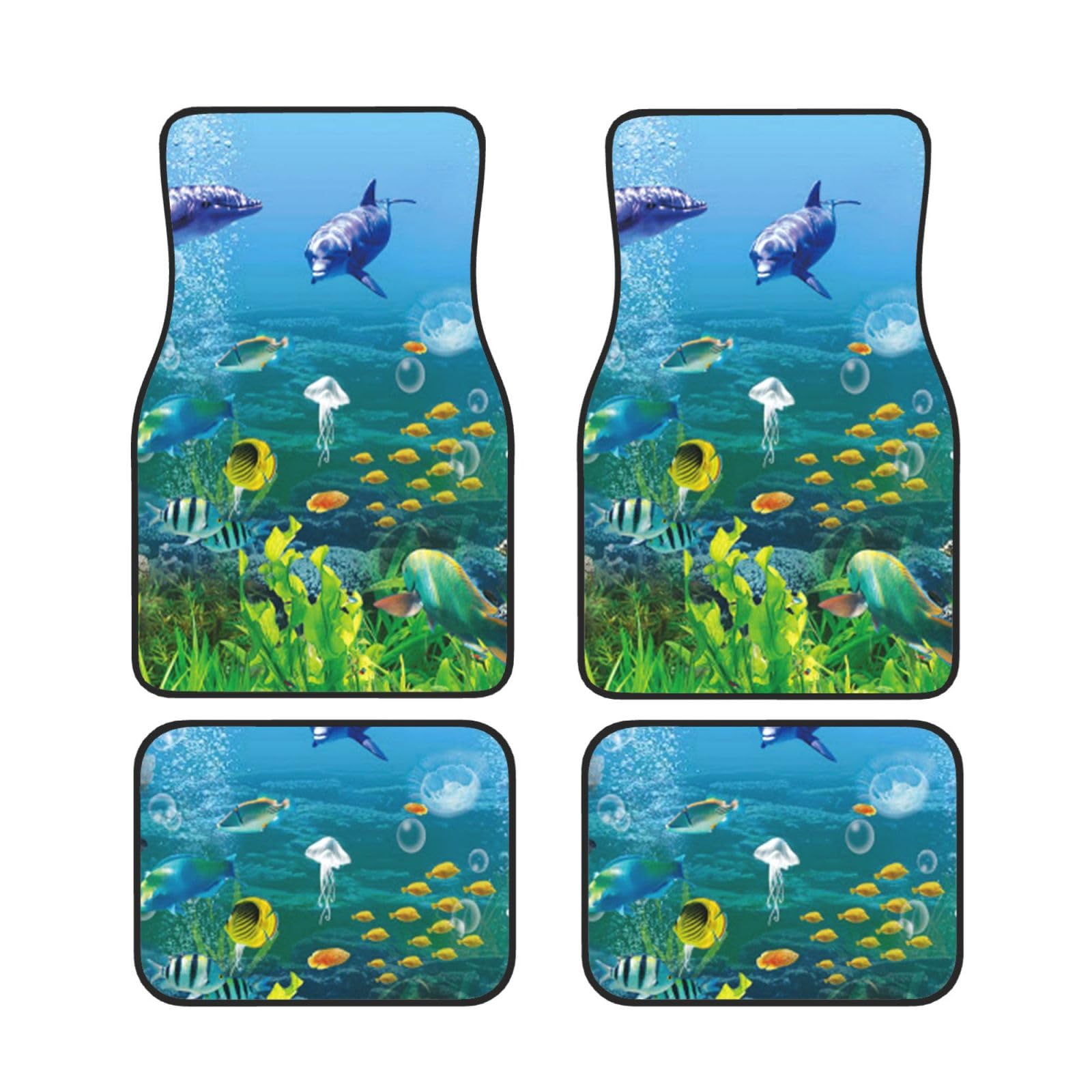 Colored Undersea World Auto-Fußmatten, komplettes Set, 4-teilig, wasserdichte Gummi-Bodenmatten für ultimativen Schutz und Stil Colored Undersea World Auto-Fußmatten, komplettes Set, 4-teilig, wasserdichte Gummi-Bodenmatten für ultimativen Schutz und Stil von AROONS