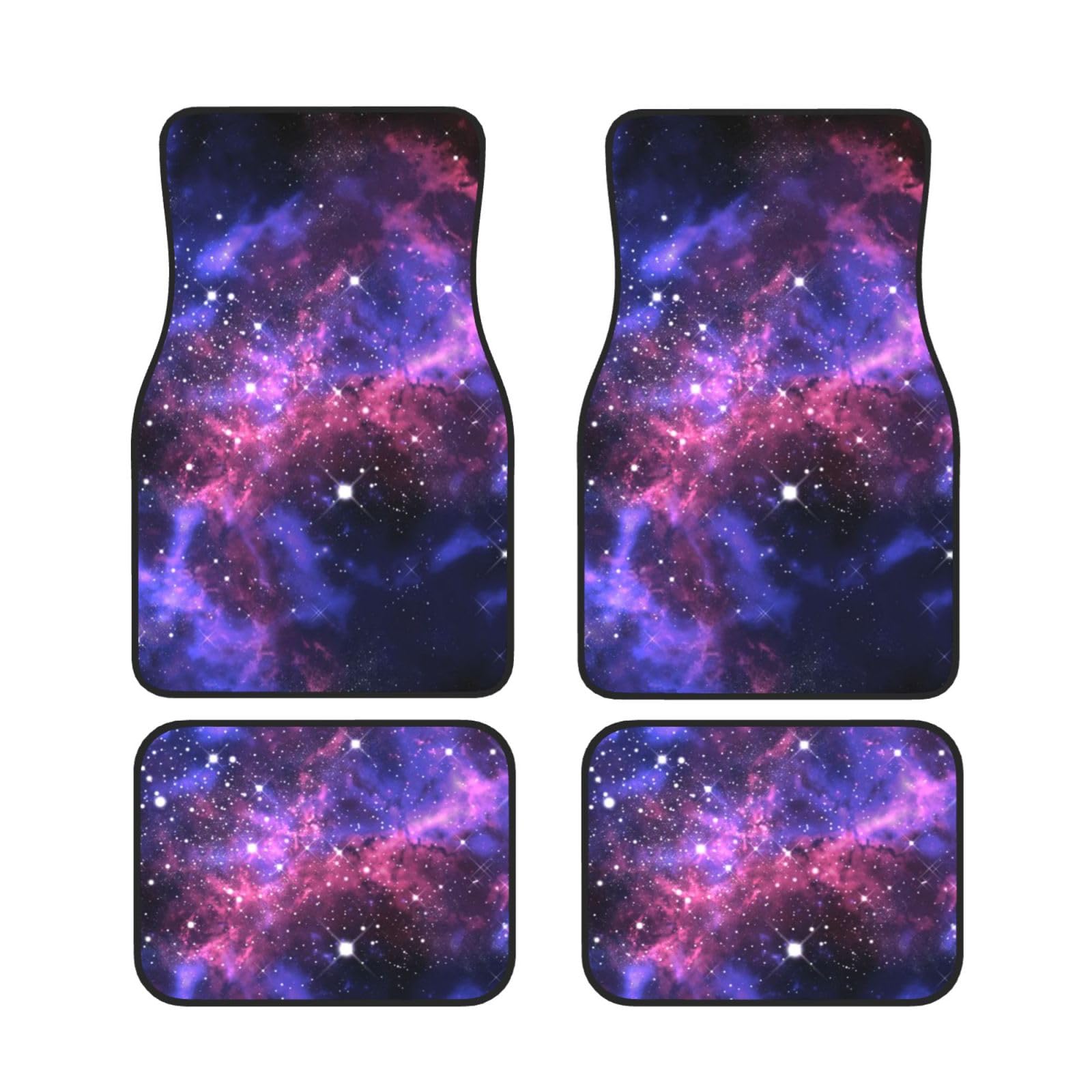Universe Galaxy Star Space Auto Fußmatten komplettes Set 4 Stück – Automobil wasserdichte Gummi-Fußmatten für ultimativen Schutz und Stil von AROONS