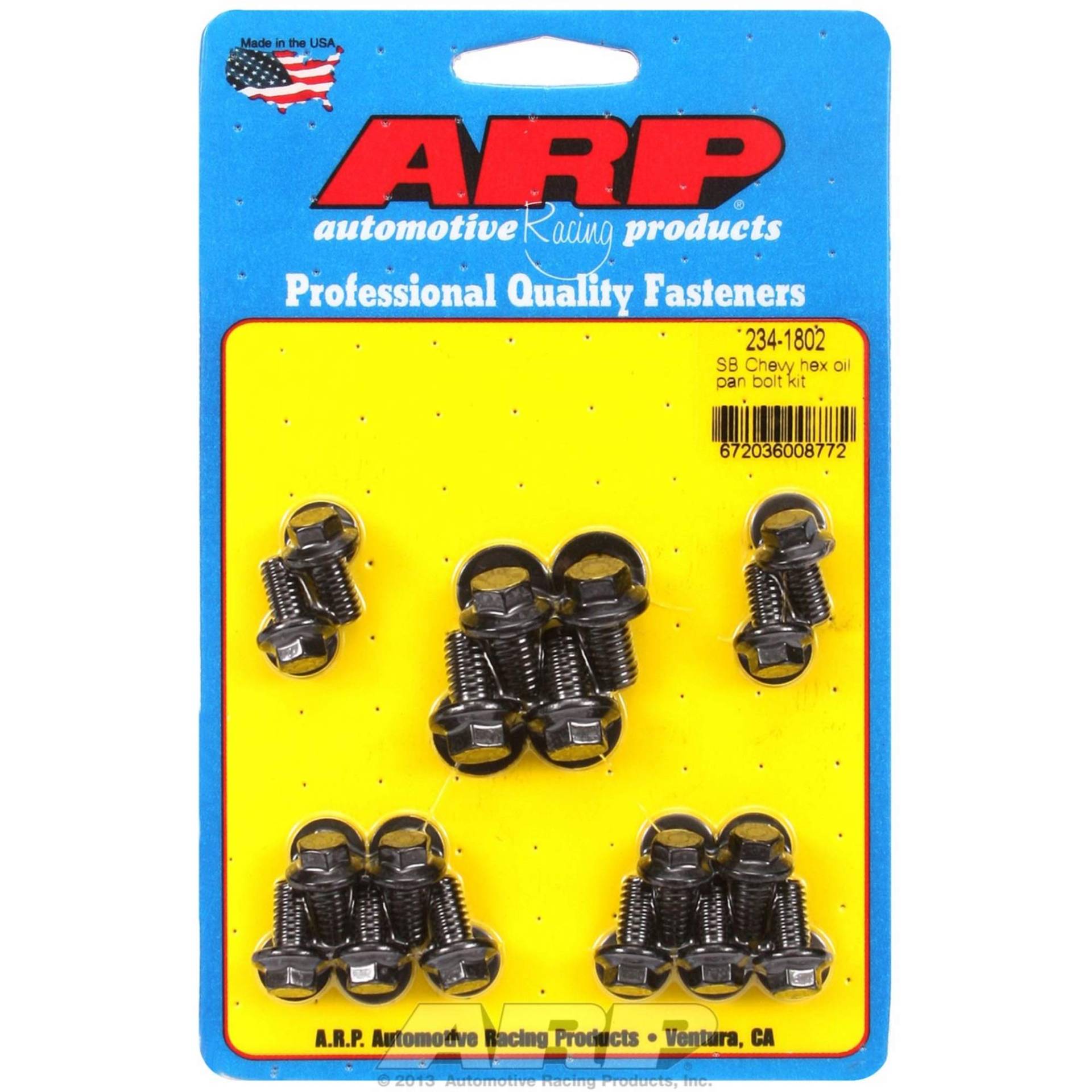 ARP 2341802 Ölwannen-Sechskantschrauben-Set, schwarzer Chrom-Moly-Stahl, für ausgewählte Chevrolet kleine Blockanwendungen von ARP