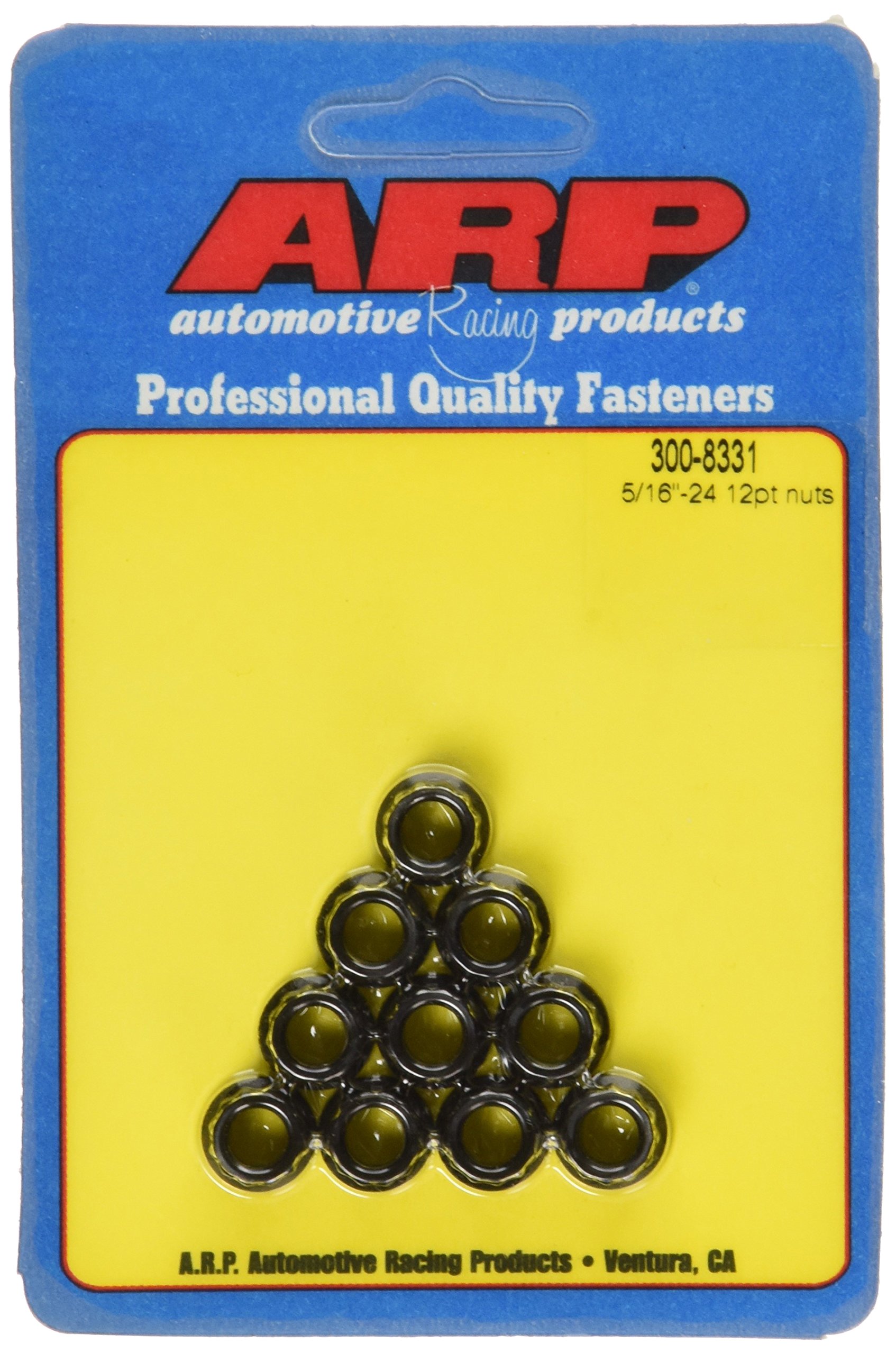 ARP 3008331 12-kant Muttern, 10 Stück, mit 5/16-24 Gewindegröße und 3/8 Steckgröße von ARP