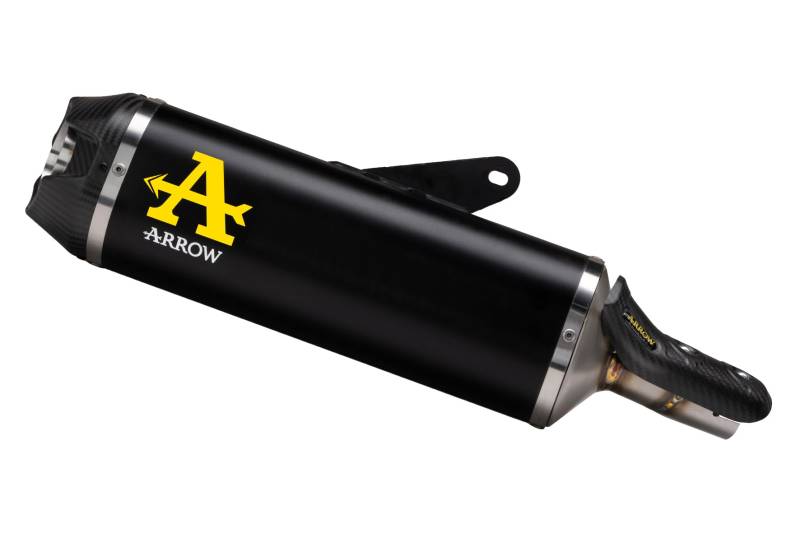 ARROW INDY RACE ALUMINIUM DARK" SILENCER WITH CARBY END CAP" KAWASAKI Z/NINJA 400 '23 HOMOLOGATED ALUMINUM DARK INDY RACE SILENCER von ARROW