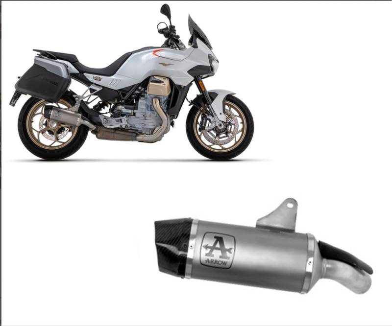 ARROW INDY-RACE TITANIUM SILENCER WITH CARBY END CAP MOTO GUZZI V100 MANDELLO '23 HOMOLOGATEDTITANIUM INDY RACE SILENCER von ARROW
