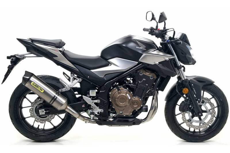 ARROW RACE-TECH TITANIUM SILENCER WITH CARBY END CAP HONDA CB 500F'19/CBR 500R '19/20 HOMOL. TITANIUM RACE TECH SILENCER WITH CARBON END CAP FOR ARROW LINK PIPE von ARROW