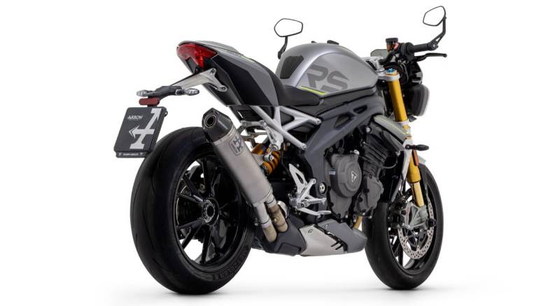 ARROW RACE-TECH TITANIUM SILENCER WITH CARBY END CAP TRIUMPH SPEED TRIPLE 1200 RS '21 HOMOL. TITANIUM RACE TECH SILENCER WITH WELDED LINK PIPE, Metall von ARROW