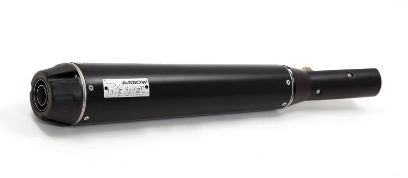 ARROW REBEL SILENCER WITH ALUMINIUM DARK" END CAP" BRIXTON CROSSFIRE 500 '21 HOMOLOGATED BLACK STAINLESS STEEL REBEL SILENCER WITH ALUMINUM DARK ENDCAP, Metall von ARROW