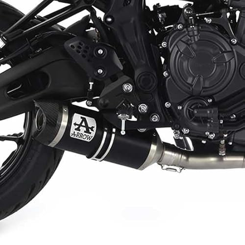 ARROW THUNDER ALUMINIUM DARK" SILENCER WITH CARBY END CAP" YAMAHA MT-07 '21 HOMOLOGATED ALUMINUM DARK SILENCER WITH CARBON ENDCAP, Metall von Arrow