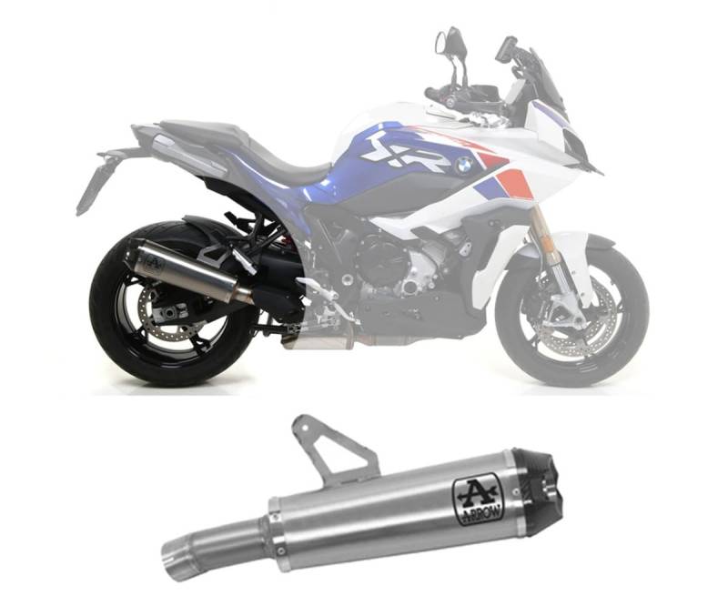 ARROW WORKS TITANIUM SILENCER WITH CARBY END CAP BMW S1000XR '20 HOMOLOGATED TITANIUM WORKS EXHAUST WITH WELDED LINK PIPE von ARROW