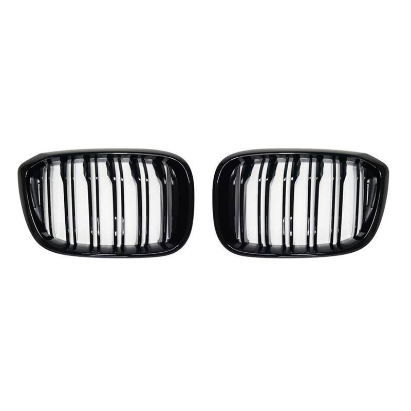 ARRPO Frontgrills 1 Paar glänzender, mattschwarzer Frontgrill mit zweizeiligen Lamellen, Renngrill ， for BMW ， for 3 4 X3 X4 G01 G02 G08 2018 2019 2020 2021(Gloss Black) von ARRPO