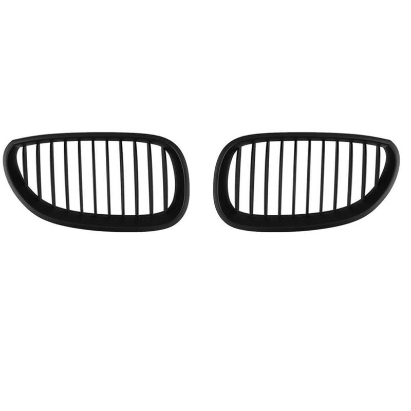 ARRPO Frontgrills 2 STÜCKE Front Racing Grille, for BMW, for E60 E61 M5 Serie 2003-2010 Einzeilige Modifikation Sport Grille Haubengrill Auto Styling(Mattte Black) von ARRPO