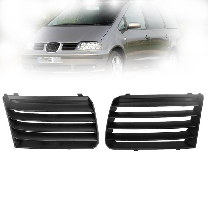 ARRPO Frontgrills 2-teiliger Seitengrill for die vordere Stoßstange, for Seat, for Alhambra 2001-2010, vorderer oberer Kühlergrill, Renngrills 7M785365401C 7M785365301C von ARRPO