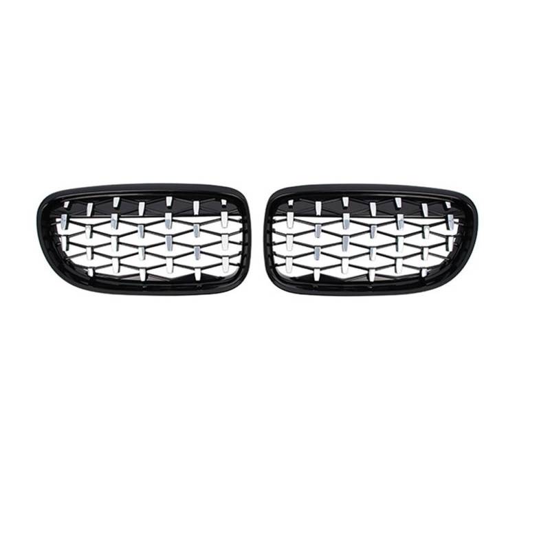 ARRPO Frontgrills Autofront-Diamantgrill Meteor Black Racing Grille ， for BMW ， for 3er E92 E93 LCI 2 Türen 2010-2013 51137254967 51137254968(Black and Silver) von ARRPO
