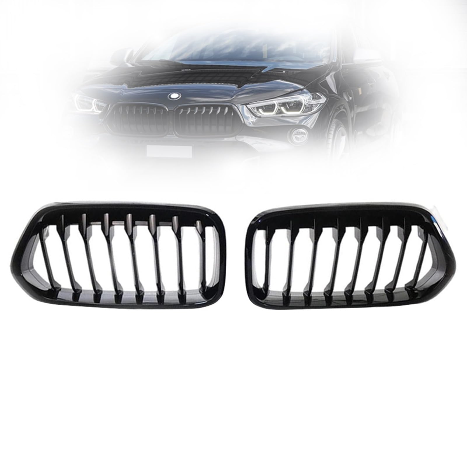 ARRPO Frontgrills Frontgrill Glänzend Schwarz Grills Einzeilige EIN-Lamellen-Zierleiste , for BMW , for X2 F39 2018-2021 Außendekorationszubehör ARRPO Frontgrills Frontgrill Glänzend Schwarz Grills Einzeilige EIN-Lamellen-Zierleiste , for BMW , for X2 F39 2018-2021 Außendekorationszubehör von ARRPO