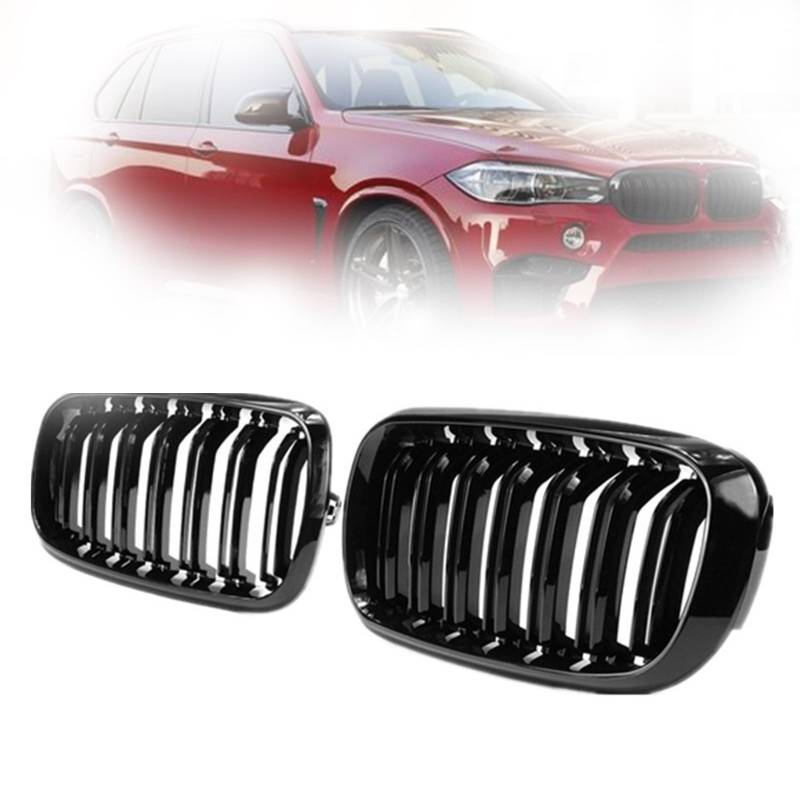 ARRPO Frontgrills Schwarz glänzender Kühlergrill vorn 2-zeilige Doppellamelle ， for BMW ， for X5 F15 X6 F16 X5M F85 X6M F86 2014-2018 Autozubehör von ARRPO