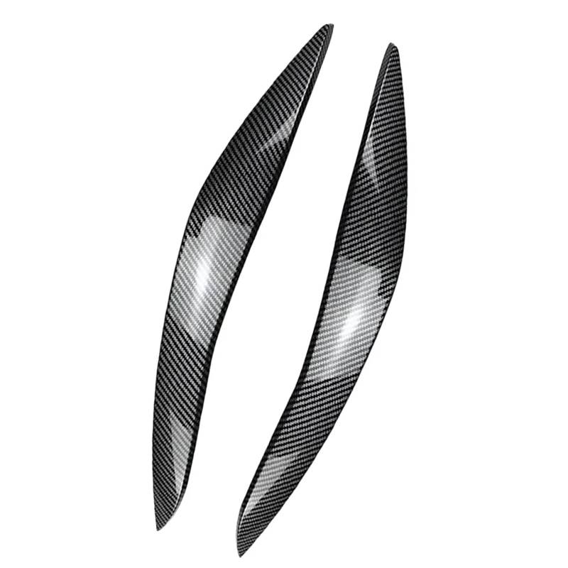 Auto-Augenbrauenaufkleber Auto-Frontscheinwerfer-Augenbrauen-Augenlidabdeckung ABS-glänzender schwarzer Aufkleber, for BMW, for 5er F10 F11 2011 2012 2013 2014(Carbon Fiber Look) von ARRPO