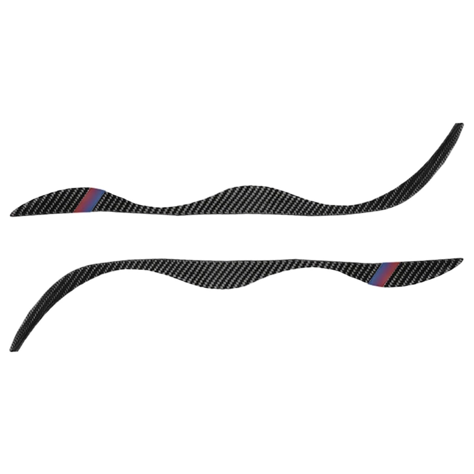 Auto-Augenbrauenaufkleber Autoscheinwerfer-Augenlid-Augenbrauenabdeckung, Frontscheinwerfer-Augenlid-Augenbrauenabdeckungsverkleidung, for BMW, for 3er E46 1998-2005(with 3-Color Strip) von ARRPO