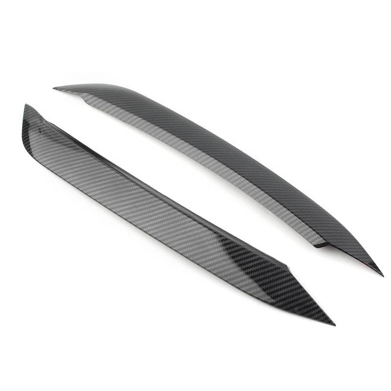 Auto-Augenbrauenaufkleber Scheinwerferlampe Augenbraue Augenlid Formteil Deckelabdeckung, for VW, for Polo 2019 2020 2021 2022(Carbon Fiber) von ARRPO