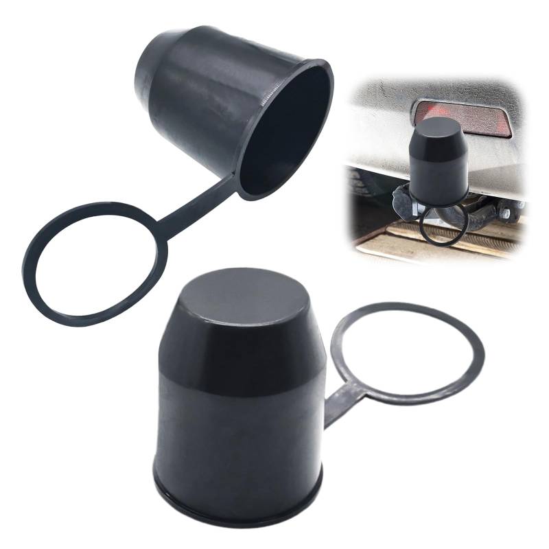 ARTGUTS 2 Stück Anhängerkupplung Schutzkappe, Kugelkopf Anhänger Kupplung mit Sicherungsring, Schwarz Kugelschutzkappe Abdeckkapp, Universal Kugelabdeckung für Auto, Wohnmobil, Kugelkopfschutz von ARTGUTS