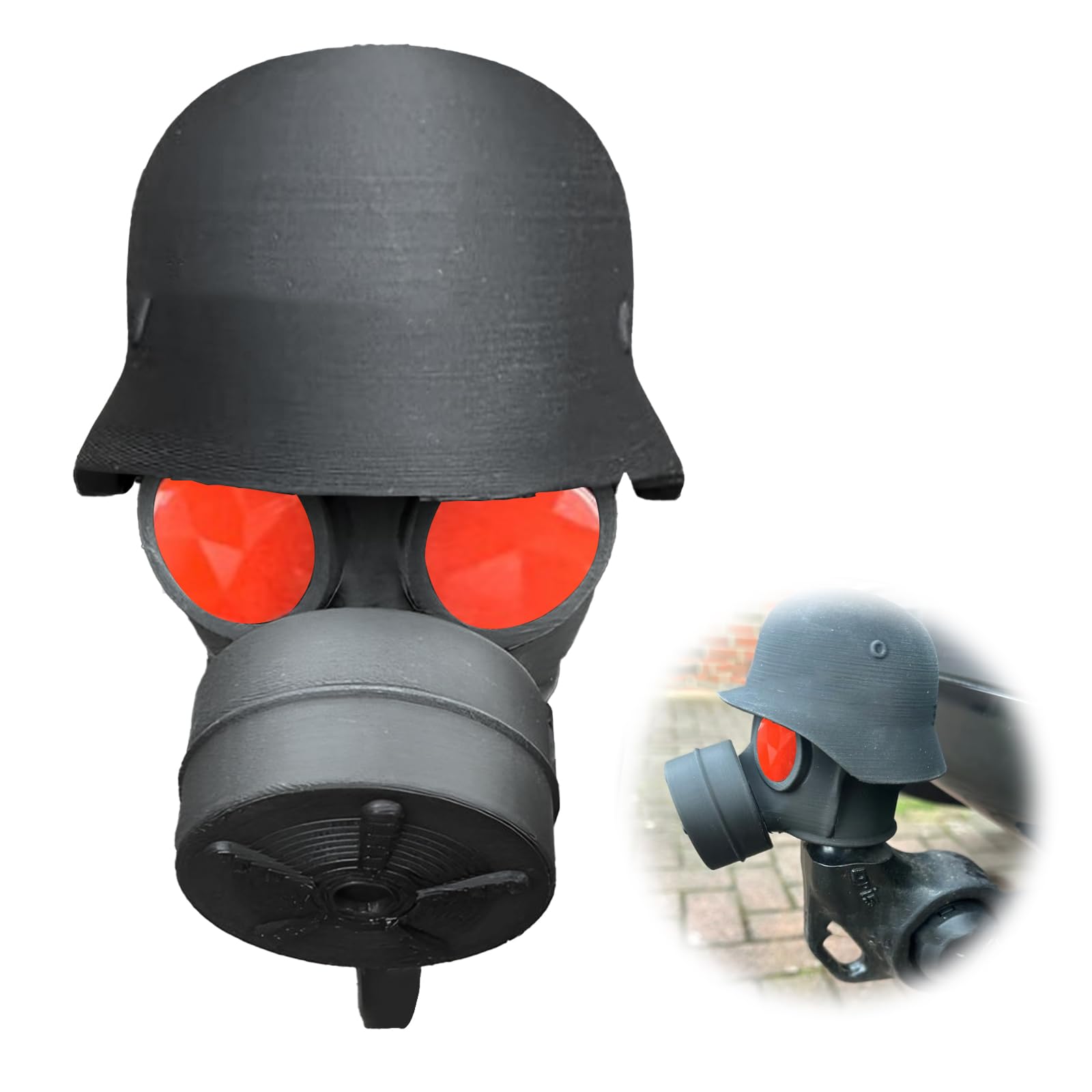 ARTGUTS Deckkappe Für Die Anhängerkupplung,In Gasmaske Helm Form,Staubdicht & Wasserdicht,Anhängerkupplung Schutzkappe Abdeckung für 50 mm Kugelkopf Anhänger Anhängerkupplungen(Rot) von ARTGUTS