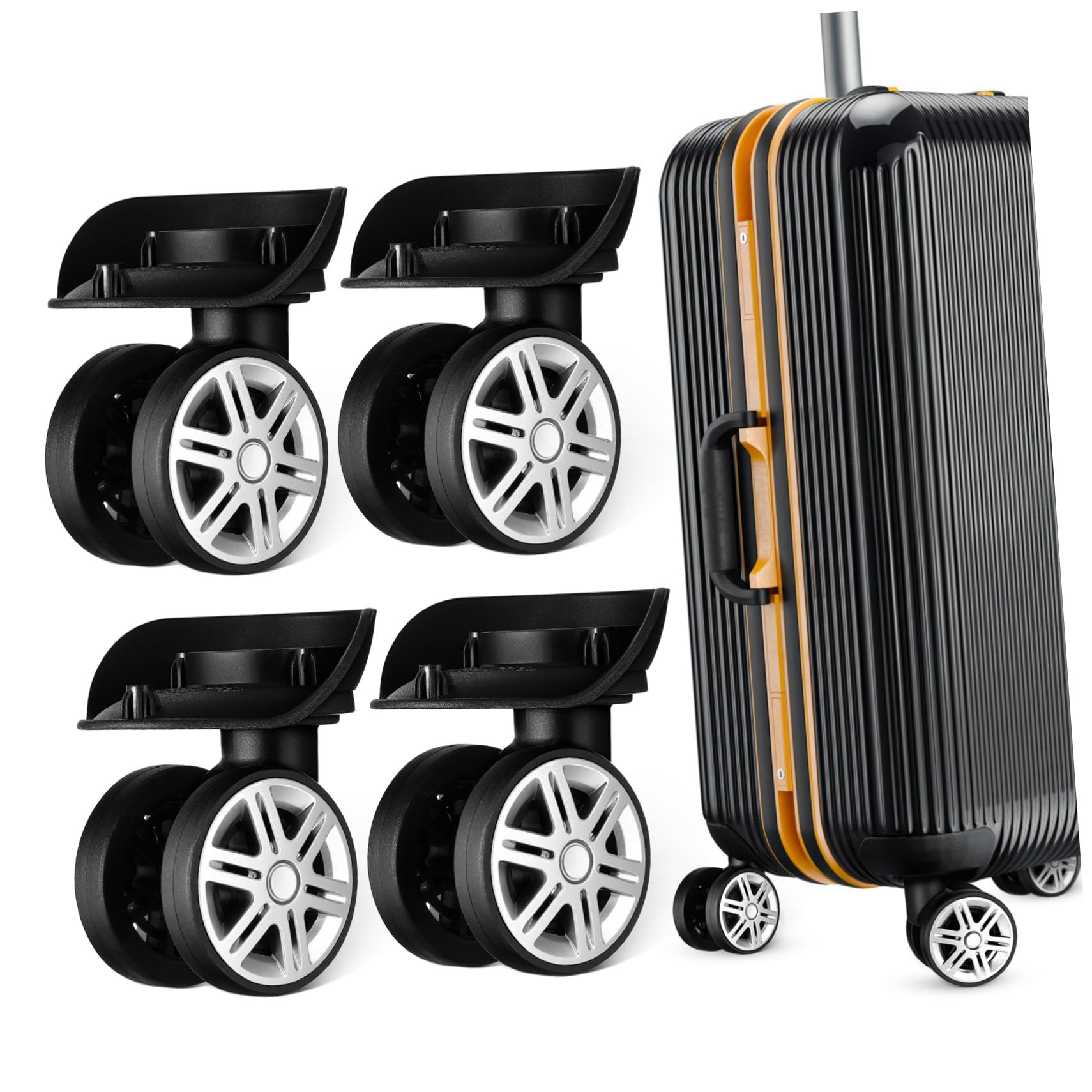 ARTSEWPLY 4Stücke Kofferräder Ersatzrollen für Trolleys Universelle Schwerlast Lenkrollen mit Einfachem Einbau für Verschiedene Gepäckstücke Stilvolles Design für Modernisierte ARTSEWPLY 4Stücke Kofferräder Ersatzrollen für Trolleys Universelle Schwerlast Lenkrollen mit Einfachem Einbau für Verschiedene Gepäckstücke Stilvolles Design für Modernisierte von ARTSEWPLY