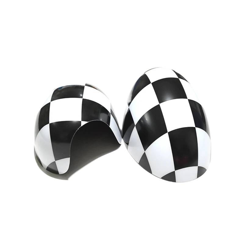 Seitenspiegelgehäuse Tür-Rückspiegelabdeckungen, Aufkleber, Auto-Styling-Dekoration, passend für Mini Cooper One S JCW F56 F55 2014–2019.(Grid) von ARUPMN