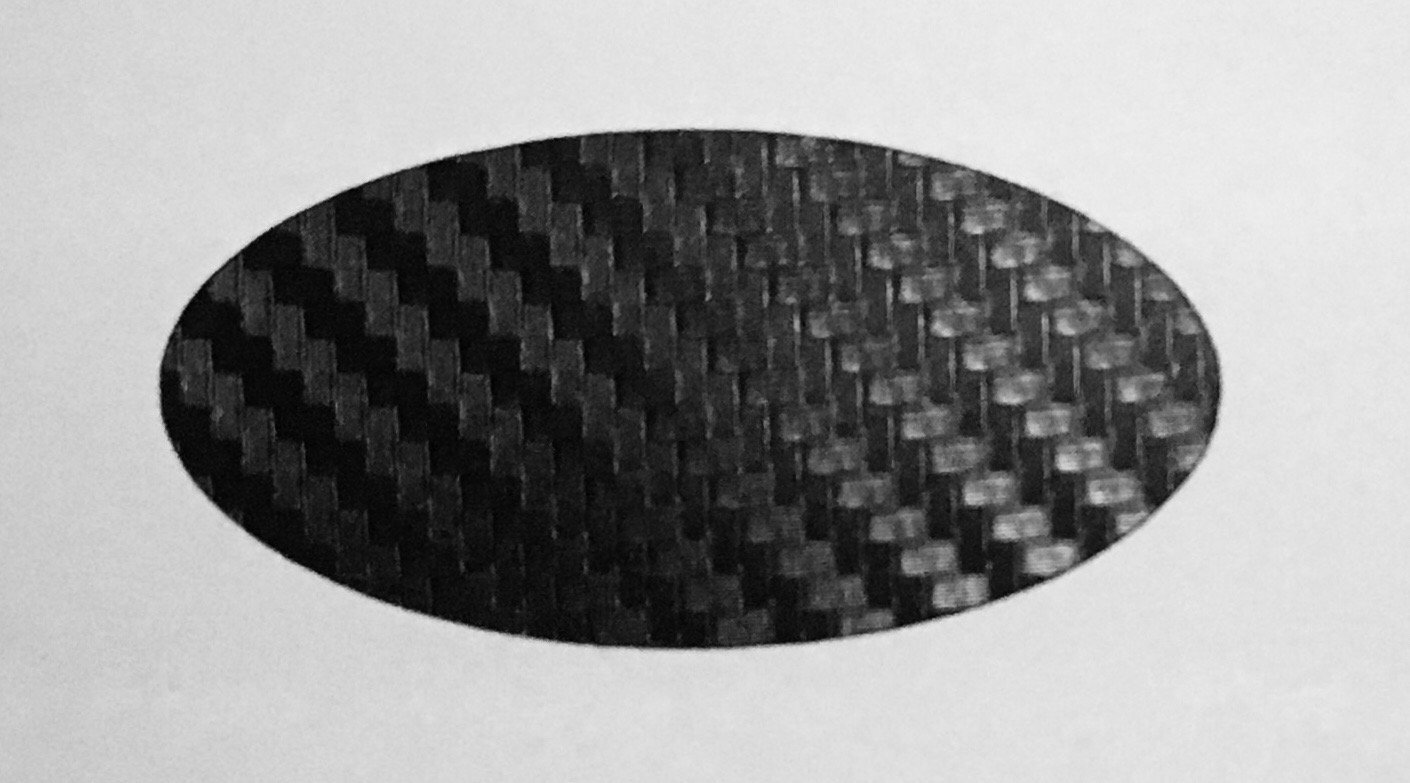 1x 60x31mm Lenkrad Emblem Folie (55x27mm) Carbon schwarz von AS STUDIO