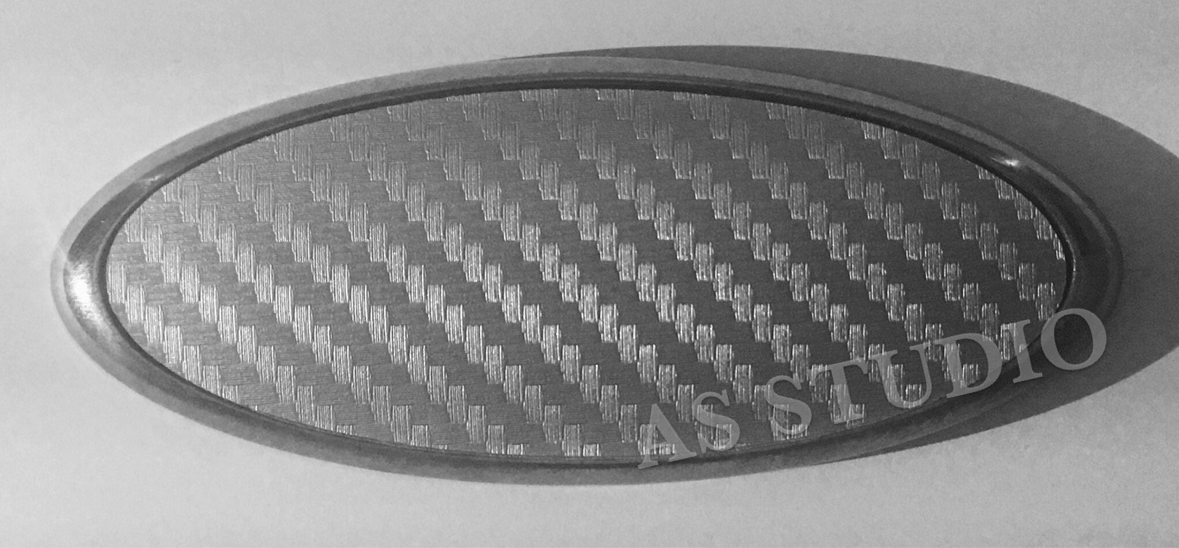 2x 115x45mm Emblem Pflaume Folie (100x38mm) Carbon silber von AS STUDIO