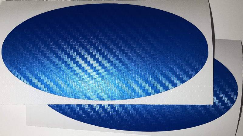 2x 115x60mm Emblem Folie (102x52mm) Carbon blau von AS STUDIO