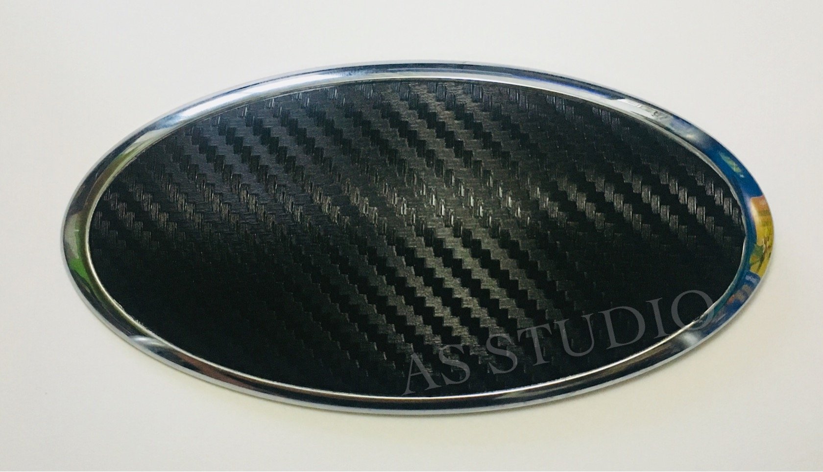 2x 115x60mm Emblem Folie (102x52mm) Carbon schwarz von AS STUDIO