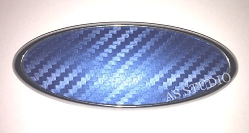 2x 95x37mm Emblem Pflaume Folie Carbon blau von AS STUDIO