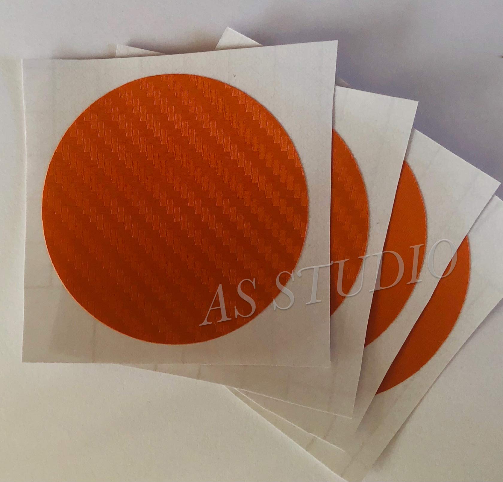 4x Nabendeckel Folie Carbon orange (65 mm) von AS STUDIO