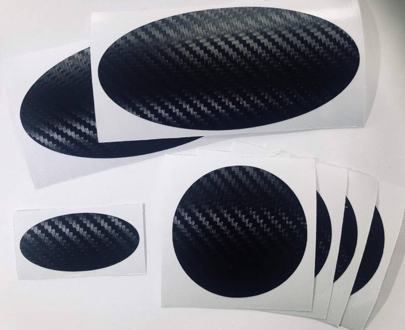 Emblem Folie Typ K3 Aufkleber Carbon schwarz 7 Teilig Grill Heck Lenkrad Alufelgen von AS STUDIO