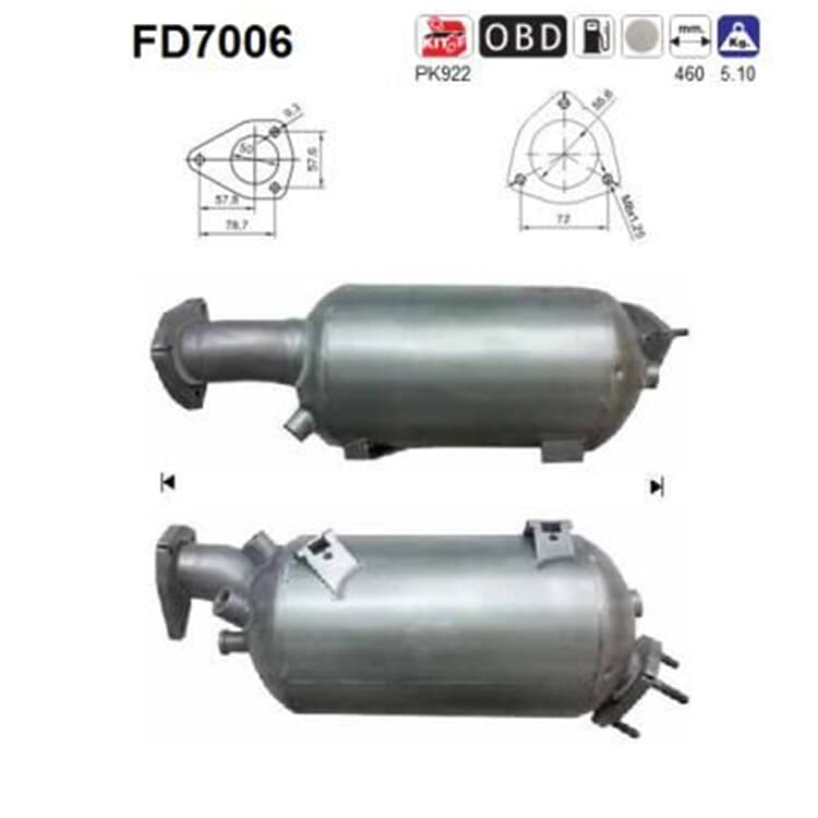 AS Dieselpartikelfilter Audi A4 B6 B7 A6 C6 1,9 2,0 TDi von AS