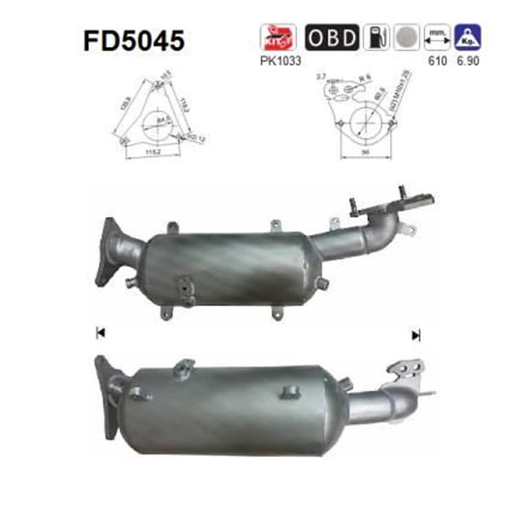 AS Dieselpartikelfilter Subaru Forester SH Impreza 2,0 D AWD von AS