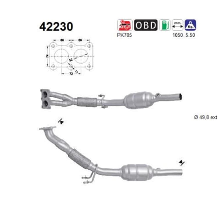 AS Katalysator Audi A3 Seat Altea Skoda VW Golf 5 Touran 1,6 von AS