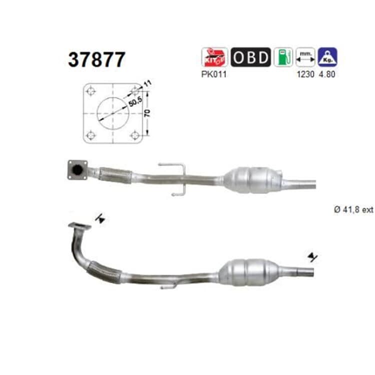 AS Katalysator  Seat Arosa VW Lupo Polo 6N 1,0 1,4 von AS